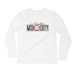 Murder Mediocrity Long Sleeve Fitted Crew - White